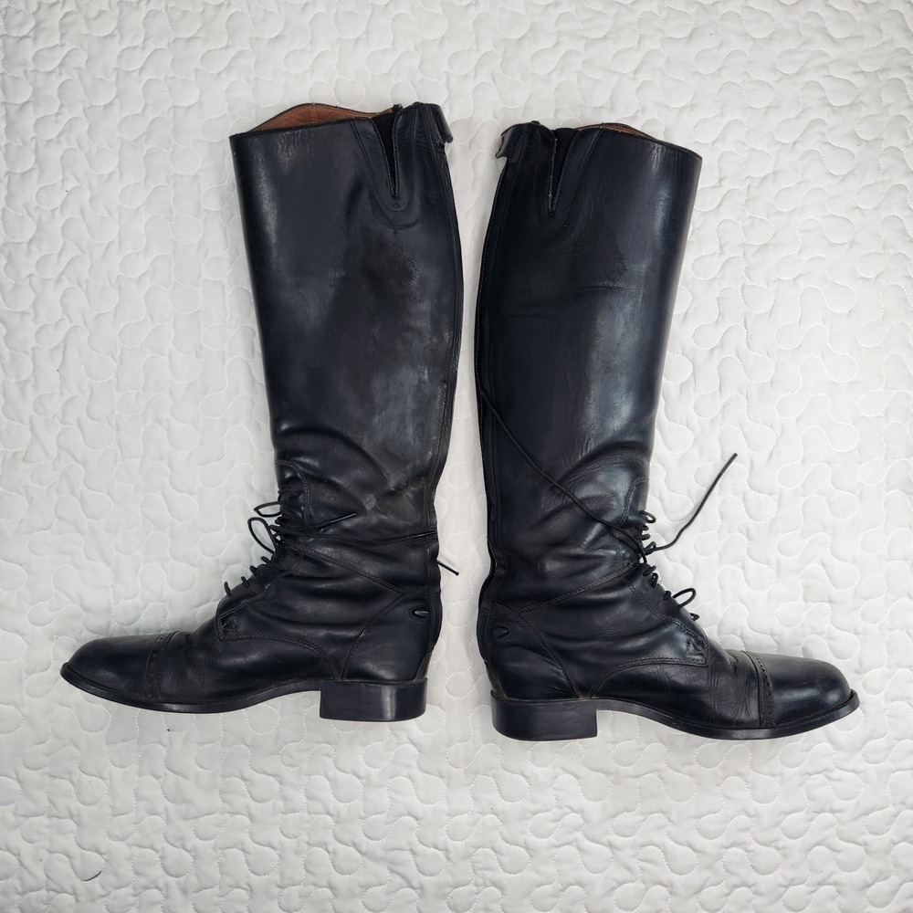 sz 7 Ariat Medium Tall Field Boots Leather womens *Broken In* grunge cowgirl alt